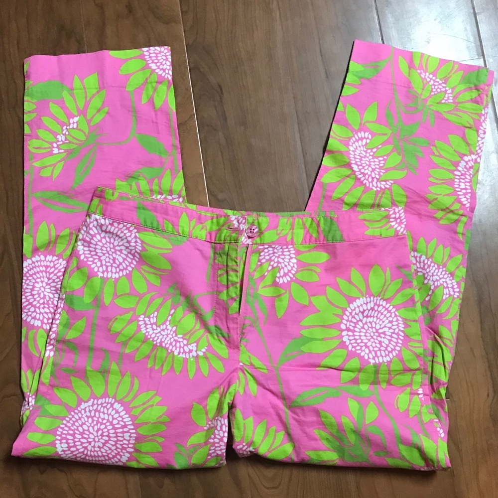 EUC Lilly Pulitzer Vintage Floral Crop Pant HTF - Picture 2 of 9